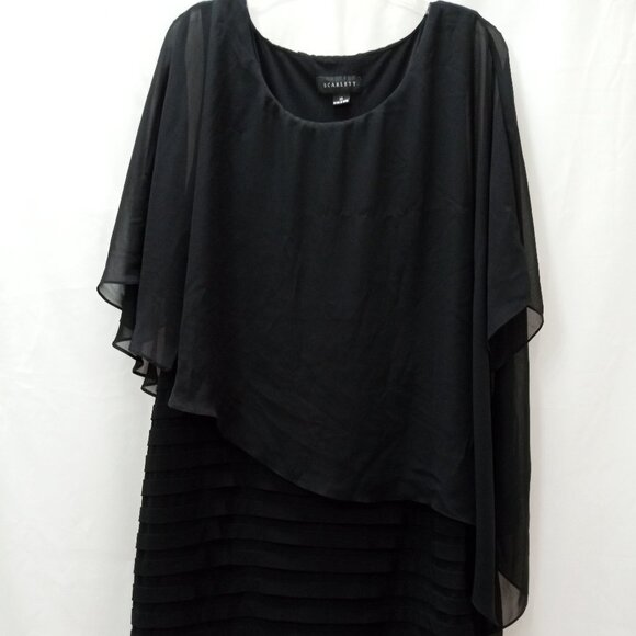 Scarlett Black Sleeveless Dress  with Sheer Shawl Size 18 - Picture 2 of 11